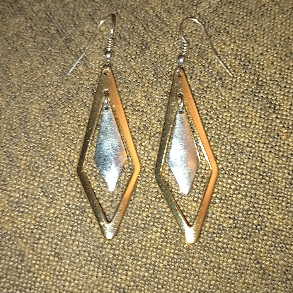 Gold plated outside of earrings and silver inside